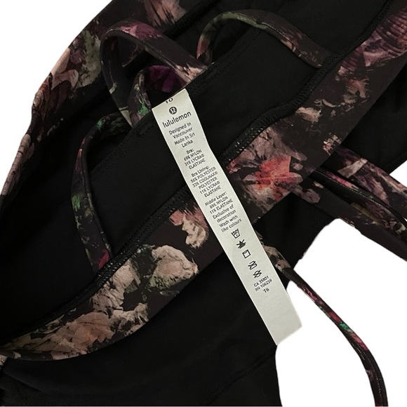 Lululemon Energy Bra Floral Illusion Antique White Multi Size 10 - Picture 6 of 8